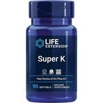 Life Extension, Super K, Vitamin K-Complex with MK-7, Depot, High Dose, 90 Softgels, Laboratory Tested, Gluten-Free, SOYA-Free, Non-GMO, 2.600mcg Vitamin K