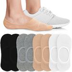 Eedor Women's 4 Pairs Thin No Show Socks Non Slip Flat Boat Line Small