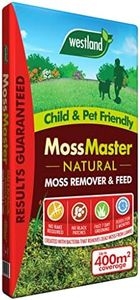 Westland Moss Master Natural Moss Remover and Feeder Fertiliser enhances Lawn and Root Health up to 400m2 Coverage 18kg
