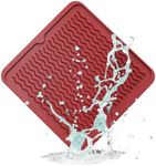 ZLR Silicone Dish Drying Mat for Kitchen Counter, Eco-Friendly Quick Dry Dish Mat, Easy Clean Multi Usage Drying Matt, Heat Resistant Trivet, 12" x 12" Middle, Lave Red