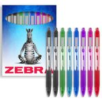 Zebra Pen Zebra Z-Grip Smooth Retractable Ballpoint Pen - 1.0mm Nib - Black, Green, Light Blue, Blue, Violet, Pink & Red Ink - Pack of 8 - In Zebra Packaging