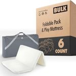 Foldable Travel Pack n Play Mattress Pad with Bag 6 Pack Waterproof Mini Crib Mattress with Memory Foam for Playards Includes Travel Case
