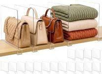 Shelf Dividers Purse Organizer for Closet: 16-Pack Acrylic Bag Storage Organizer for Handbags, Clutches, Clothes, Sweater, Towel