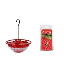 Aspects 433 HummBlossom Hummingbird Feeder, 4 oz, Rose (1 Pack) Bundle with Nectar Guard Tips (1 Pack)