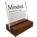 Inspirational Home Office Desk Decor, Motivational Minimalist Decor Art Acrylic Plaque With Wooden Stand Sign Home Office Desk Sign Gift for Women Colleague Friend Cowoker