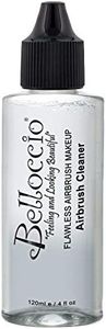 4 Ounce Bottle of Belloccio Makeup Airbrush Cleaner - Fast Acting Cleaning Solution, Quickly Cleans Flushes Out Airbrush Makeup Foundation, Blush, Highlighter - Clean Cosmetic Makeup Brushes, Paint