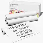 Thermal Paper 8.5 x 11" US Letter Size Thermal Printer Paper Roll 8.5 x 255.9" for M832 M835 M834 Portable Printer, Black on White Thermal Paper, Writing Quick-Drying Printer Paper, Total 85Ft