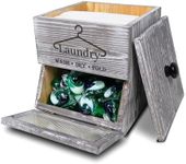 Besuerte Farmhouse Dryer Sheets Holder & Laundry Pod Container, Rustic Grey Wooden Laundry Pod Dispenser, Dryer Sheets Container Laundry Room Organizers And Storage