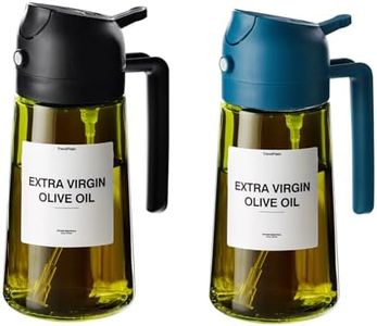 TrendPlain - Original 16oz/470ml Olive Oil Dispenser Bottle for Kitchen Gadgets and Air Fryer Accessories - Olive Oil Sprayer for Cooking w/Stickers - Black&Navy