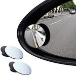 MIRARIYA HD Glass Frameless Round Convex Rear View Blind Spot Mirror For Car, Parking mirror For Car, 360 Degree Blind Spot Mirror, Blind Spot Mirror For Car All Universal Vehicles -Pack of 2