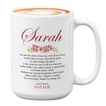 Sister Personalized Coffee Mug - I Love You With All My Heart - Custom Name Sibling Brother Best Friends Family Twin Birthday 15oz White