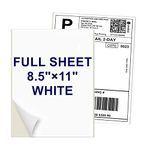 8.5" x 11" Labels Full Page Labels, Permanent Adhesive Full Sheet Shipping Labels Paper for Laser/Inkjet Printers, Letter Size, 500 Labels