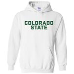 UGP Campus Apparel NCAA Officially licensed College - University Team Color Basic Hoodie Sweatshirt, Colorado State Rams White, Medium
