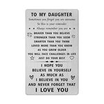 SOUSYOKYO To My Daughter, I Love You Daughter Gift, Unique Birthday Gift for Daughter Girl, Personalized Daughter Graduation Card, Christmas Valentine's Day Stuff for Daughter from Mom or Dad, silver