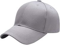 Etyepoh Baseball Cap Polo Style Classic 6 Panel Adjustable Sport Solid Sun Hat Unisex (Grey)