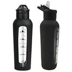 HENGFEI Glass Water Bottle with Str