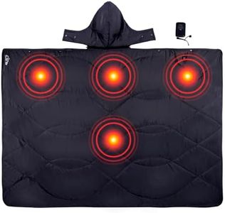 iClimb Heated Blanket with Hood and 5V 5000mAH Battery Pack (Black)