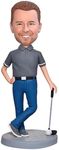 Stylishbobblehead Customized Bobblehead Dolls, Male Professional Golfers Handmade Personalized Sculpture Gifts for Men, Boyfriends, Husbands, Office Colleagues or Bosses