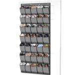 35 Pockets Over the Door Shoe Organizer, Hanging Door Shoe Rack for Closet, Large Shoe Storage Holder Zapateras Organizer for Shoes (Black)