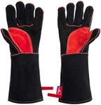 HereToGear Welding Gloves - 16IN Long - M to L Size - Fireproof and Heat Resistant, Kevlar Stitching - Great for Fireplaces, Fire Pits and Wood Stoves