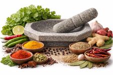 EZAHK Heavy Duty Kalvam Grinding Stone 10 x 6 Inch and Mortar Pestle Set for Herbs, Kalvam/Khalbatta/Silbatta for Chutney (Grey, Large Size)