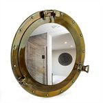 Nagina International 17"- Aluminum Porthole Mirror Antique Finish