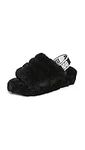 UGG Women's Fluff Yeah Slide Slipper, Black, 9 UK