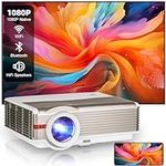 Smart Projector with Android TV Streaming Apps, Full HD LED Gaming Projector with Wifi Bluetooth, 200" Screen Home Theater Wireless Outdoor Projector 9000Lumen HDMI USB TV Stick PC Chromecast