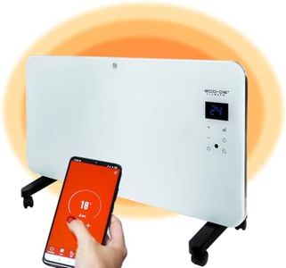 ECODE® Radiador Convector de Bajo Consumo EcoWarm. Portátil, Estufa Eléctrica, Radiadores Silenciosos, Temporizador, Control Táctil, Control por APP Móvil, Wifi, Termostato IP24 (1000 W)