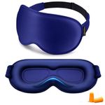 Sleep Eye Mask for Women Men - 3D Contour, Weighted Eye Mask, FACEMOON Blackout Blindfold, Deep Sleep, Comfortable Memory Foam, Yoga, Night Shifts, Travel, and Airplane, Sleep Mask(Navy Blue)