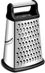 VBOK IGFE 4-Sided Grater Stainless Steel,Hand held Grater/Slicer/Zester, for Fruit, Vegetables, Carrots, Cheese, Dishwasher Safe