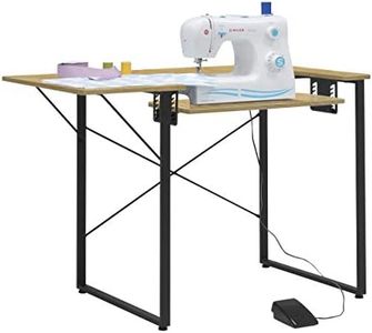 Sew Ready Dart Wood/Metal Multipurpose Machine Table Workstation Desk with Folding Top for Crafts, Sewing, Computers, Laptops, Games, Graphite/Ashwood, 41W