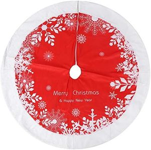 Falda de árbol de Navidad Alfombra Árbol de Navidad Estera decorativa 122 cm Adornos de árbol de Navidad rojo Interior Hogar Decoración de Feliz Navidad Estera de árbol de Navidad para vacaciones de N