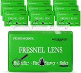 Premium Grade Fresnel Lens Pocket Wallet Credit Card Size - Magnifier - Solar Fire Starter - Ruler - Unbreakable Plastic for Home Office Classroom 5 Pack Premium Grade Fire Starter Magnifier/Ruler