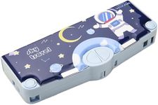 Parshya Multifunctional Cute School Pencil Box for Girls, Space Compass Box for Boys, Pencil Box for Kids with Inbuilt Scissor, Ruler, Eraser and Sharpener,Magnetic Pencil Box,Best Gifts