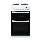 Haden HEST50W Electric Cooker – Freestanding 52 Litre Oven with 4 Plate Solid Plate Rings - Twin Cavity Electric Cooker - 50cm, White - CF39