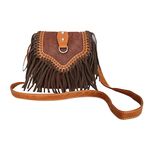 Vintage Fringe Tassel PU Leather Crossbody Bag Messenger Satchel Shoulder Bag, Light Coffee, Adult Size