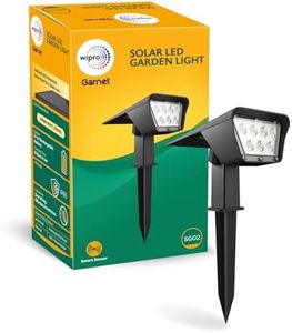 Wipro Garnet Solar Spike Light SG02 | 2 in 1 Modes | Warm White Light | Auto ON(Night) & Off(Day) | Adjustable | IP65 | Outdoor Light for Home, Garden, Walkway, Landscape | Easy Installation | Pk 1