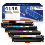 (with Chip) 414A Toner Cartridge, m454dw Toner cartridges Replacement for HP 414A 414X W2020A Work with HP Color Laserjet Pro MFP M479fdw M479fdn M454dw M454dn M480f M479 Printer Toner (B/C/Y/M)