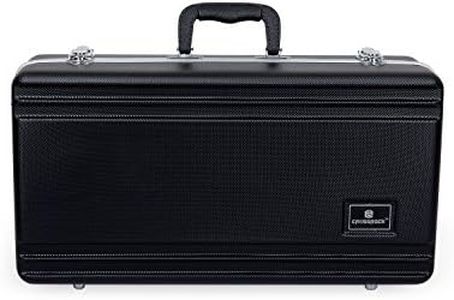 Crossrock Trumpet Case for Bb Horn | Textured Black Finish with Deep Blue Velvet Interior, Security Lock, Metal Feet & Detachable Strap (CRA860TRBK)