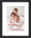 Icona Bay 10x8 Black Picture Frame with Removable Mat for 7x5 Photo, Modern Style Wood Composite Frame, Table Top or Wall Mount, Bliss Collection