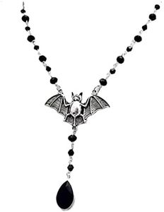 Bat Necklace Gothic Punk Cool Heavy Chain Choker, Vampire Bat Pendan Necklace for Women Girls Goth Halloween Jewelry, One Size, Metal, No Gemstone