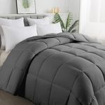 ELNIDO QUEEN All-Season Gray Down Alternative Quilted Comforter- Corner Duvet Tabs-Machine Washable-Duvet Insert or Stand-Alone Lightweight Comforter-Twin Size(64×88 Inch)