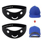 2pcs Hat Bill Bender, Silicone Hat Curving Band Reusable Hat Shape Keeper Steaming Optional Ball Cap Brim Shaper with 9 Brim Curve Options for Multiple Size Hat (Black Smile Style)