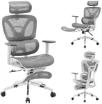 Ergonomic Office Chair with Footrest, Reclining High Back Mesh Office Chair with Dynamic Lumbar Support, Swivel Task Chair for Home Office Chair,High Back Gaming Chair Grey