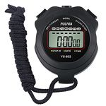 PULIVIA Sports Stopwatch Timer, Single Lap Split Digital Stop Watch for Sports Kids Coaches Swimming Running, Black