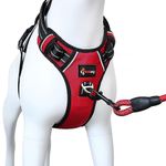 Bossdog No Pull Dog Harness and Lead Set | Anti Pull Dog Harness No Pull For Small, Medium, Large and Puppy Dogs | Features Sturdy Top Handle and Reflective Strips (Small, Red)