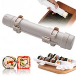 HLKQAO Sushi Making Kit - Multifunctional Sushi Maker, Sushi Kit - Sushi Mould for DIY Onigiri Mould, Sushi Making Machine, Kitchen Gadgets Tools (Beige)