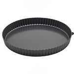 Winco FQP-12 12" Quiche Pan, Non-Stick, Carbon Steel, Black