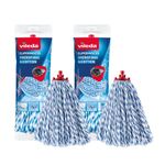 Vileda SuperMocio Microfibre and Cotton Refill, Pack of 2 SuperMocio Microfibre and Cotton Mop Head Replacements, Fits all SuperMocio Mops, Authentic Vileda Mop Head, White, 18 x 10 x 37 cm